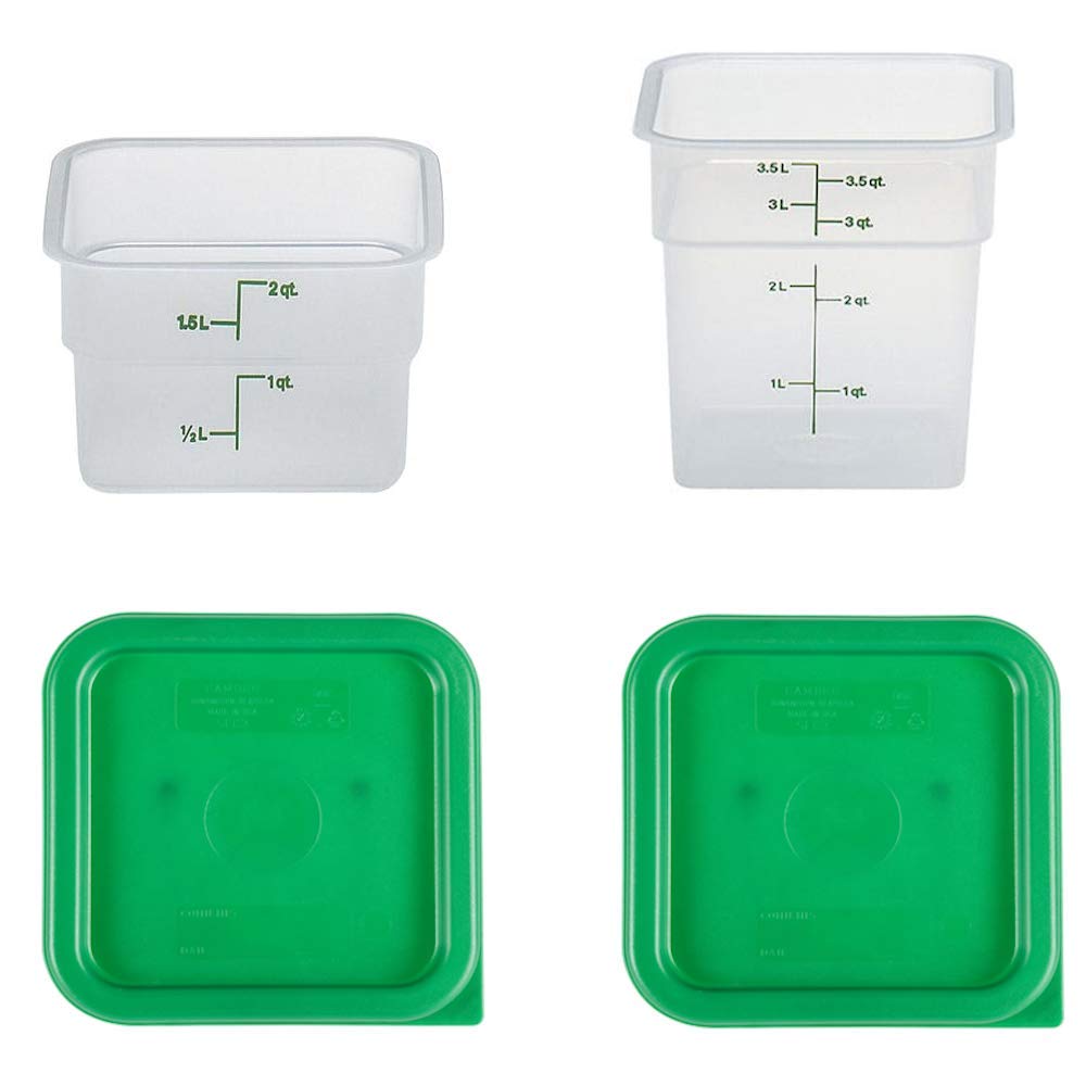 Cambro Containers With Lids - 2 Quart And 4 Quart Food Storage Set - 2 Pack