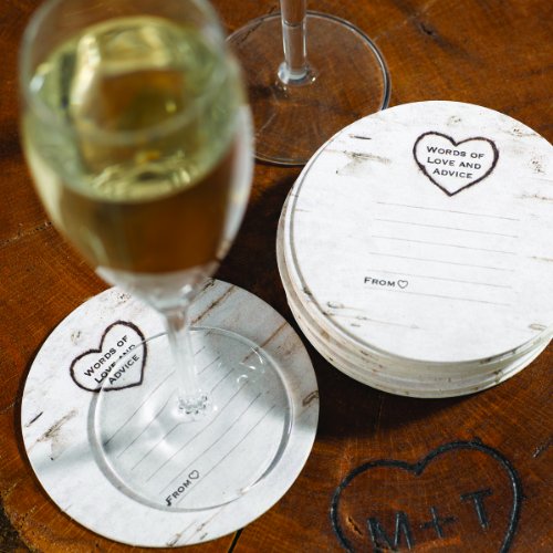 Hortense B. Hewitt Wood Grain Design Words Of Advice Coasters, Set Of 25