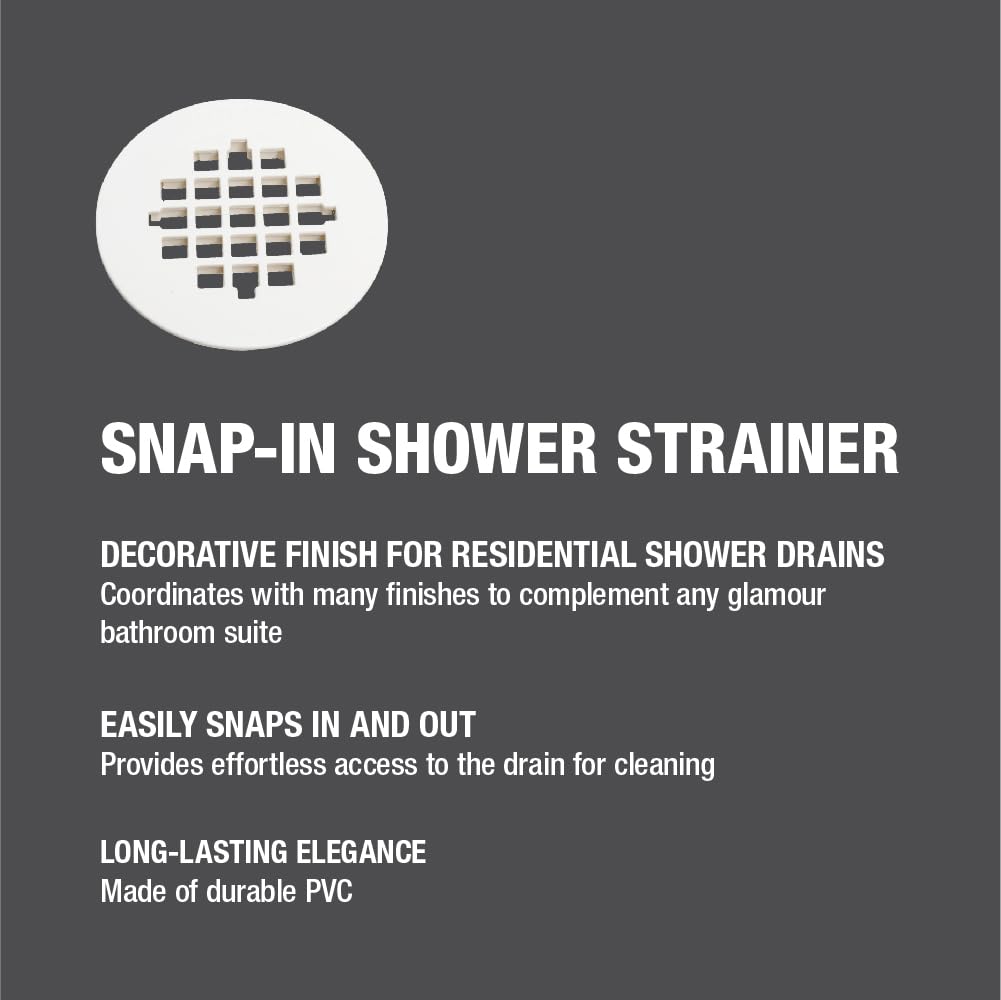 Oatey 4-1/4 In. Carded White Plastic Snap-Tite Strainer