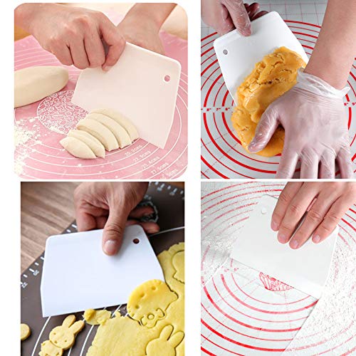Dough & Bowl Scrapers Plastic Icing Smoothers Dough Cutters Bench Scrapers, Set Of 7 Cake Scraper And Smoother Tools For Cake De