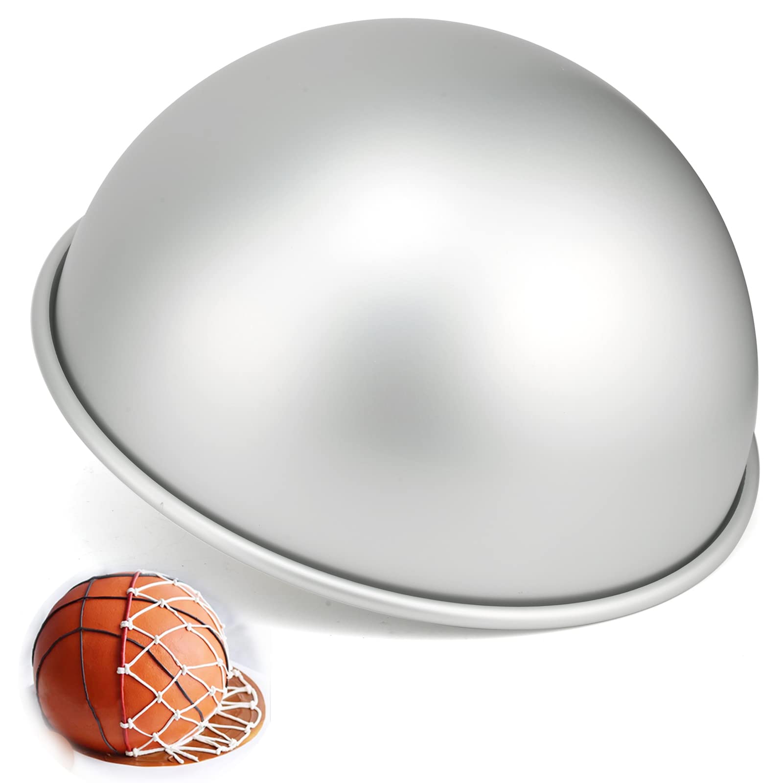 Cayanmydery 9 Inches Dome Cake Pan, Football Pan, Half Ball Cake Mold,Kids DIY 3D Soccer Birthday Cake Pan, Aluminum Alloy Cake 