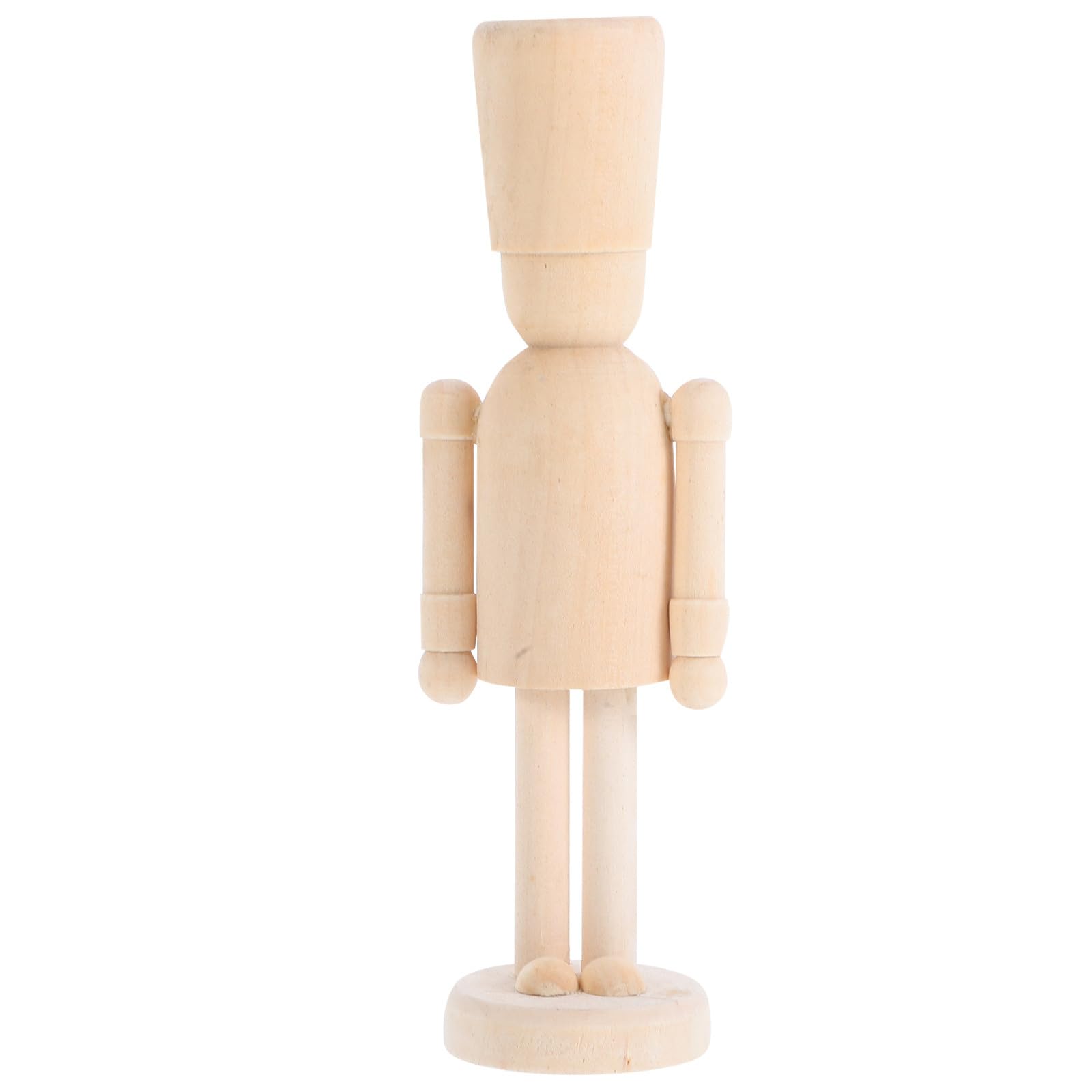 INOOMP Christmas Unfinished Nutcracker Figures Blank DIY Wooden Nutcracker Unpainted Walnut Soldier Ornament for Home Decor Kids