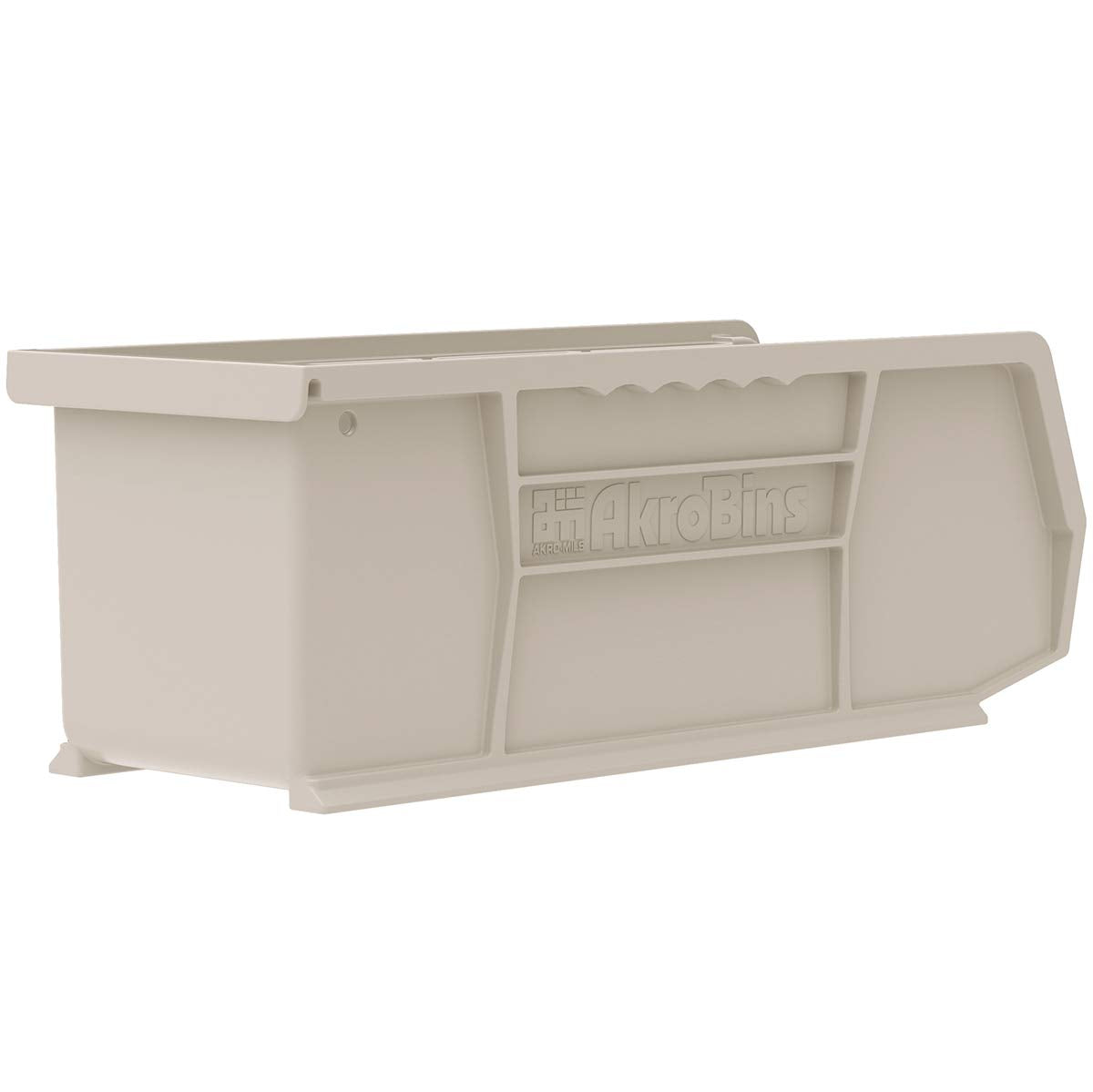 Akro-Mils 30224 Akrobins Plastic Hanging Stackable Storage Organizer Bin, 11-Inch X 4-Inch X 4-Inch, Stone, 12-Pack