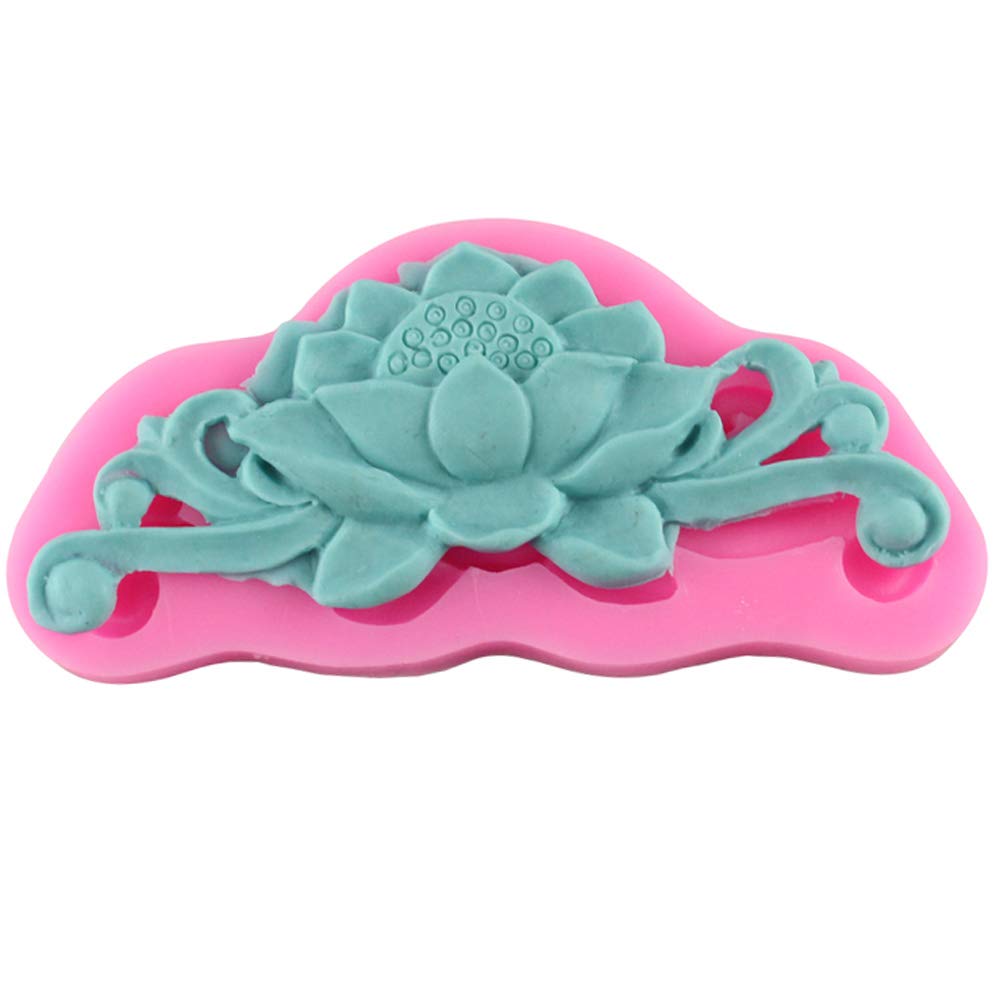Floral Lotus Flower Garniture Silicone Mold Diy Candy Soap Mould Fondant Mold Desserts Cupcake Cake Topper Decoration Ice Cube H