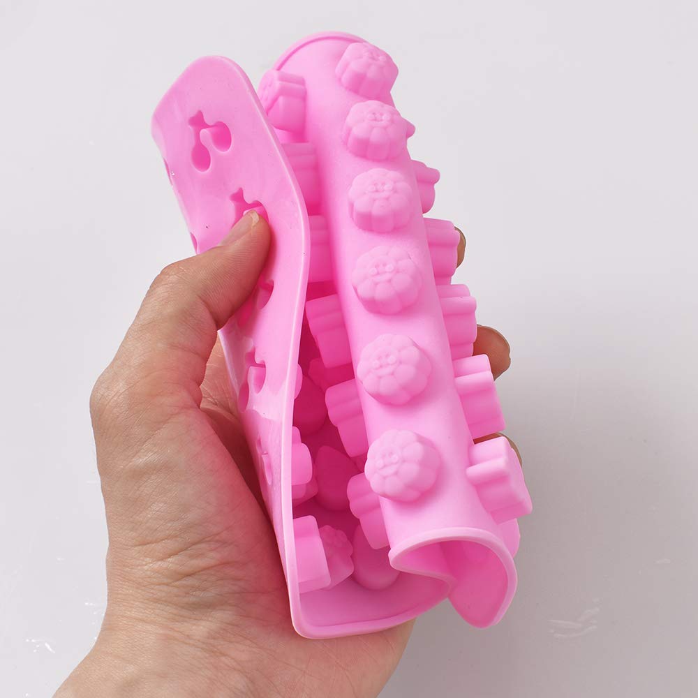 Cozihom Fruits And Plants Silicone Gummy Molds, Chocolate Candy Mold With 2 Droppers, Food Grade Silicone, 4 Pcs