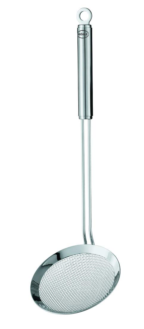 Rosle Round Handle Coarse Mesh Wire Kitchen Skimmer, 5.5 Diameter, Silver
