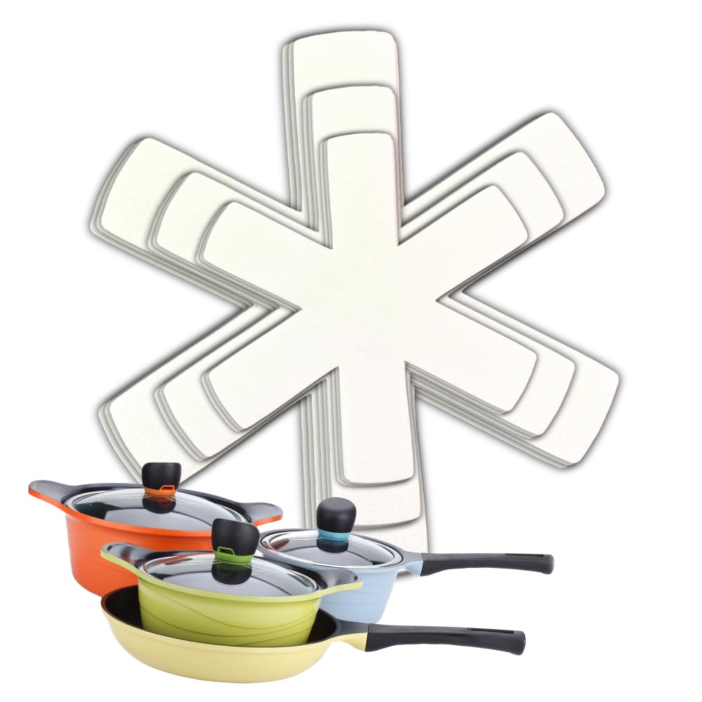 Pot And Pan Protectors Set Of 12 And 3 Different Sizes Separators Pad Pot Dividers Anti-Slip Pad For Stacking And Protecting Coo