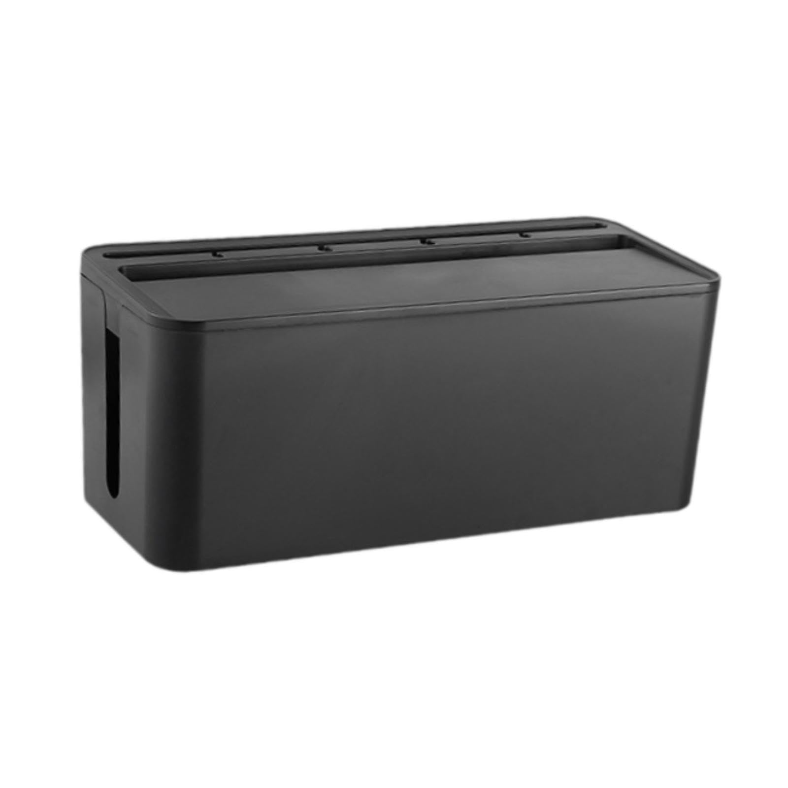 Heavenglow Cable Management Box Reusable Cord Cover Box For Bedroom Loose Wires Desktop Black