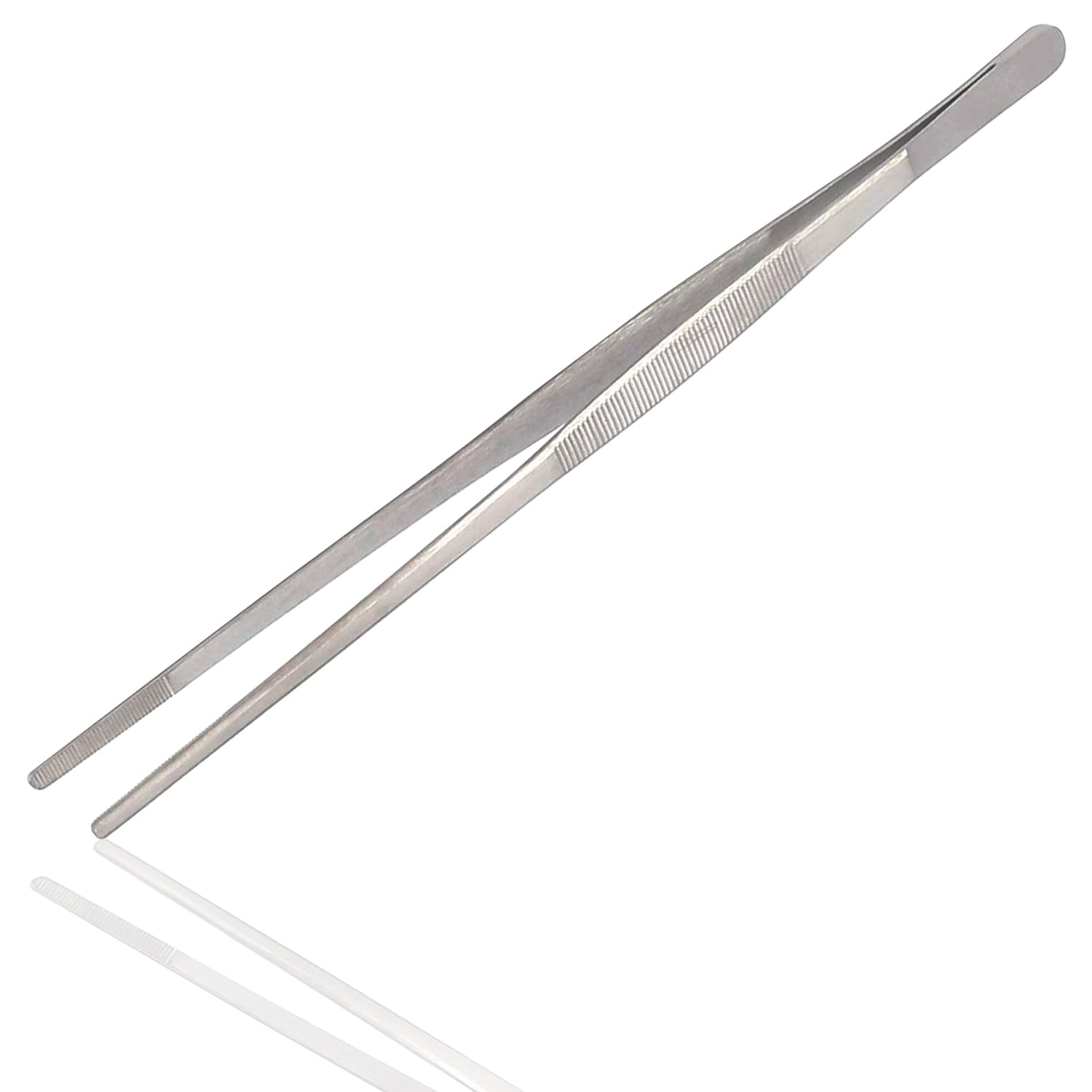 Laja Imports Stainless Steel Extra-Long 18 Inch Tongs Tweezers With Precision Serrated Tips For Garden, Kitchen, Indoor & Outdoo