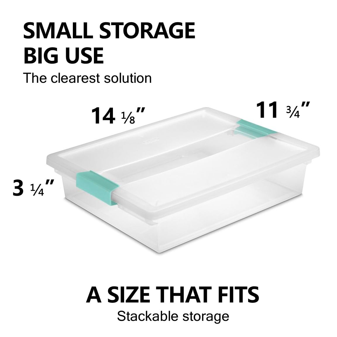 Tribello Plastic Storage Containers With Lids For Organizing - (Large - 14 X 11.5 X 3)