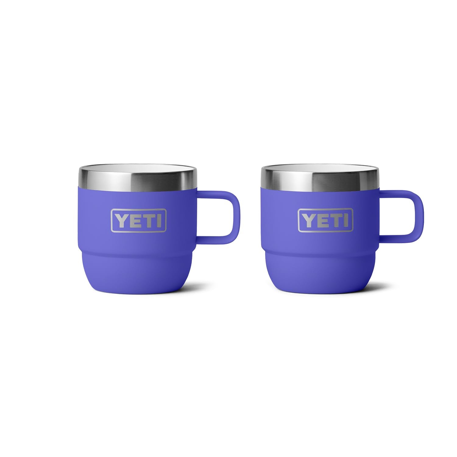 YETI Rambler 6 oz Stackable Mug, Stainless Steel, Vacuum Insulated Espresso/Coffee Mug, 2 Pack, Ultramarine Violet