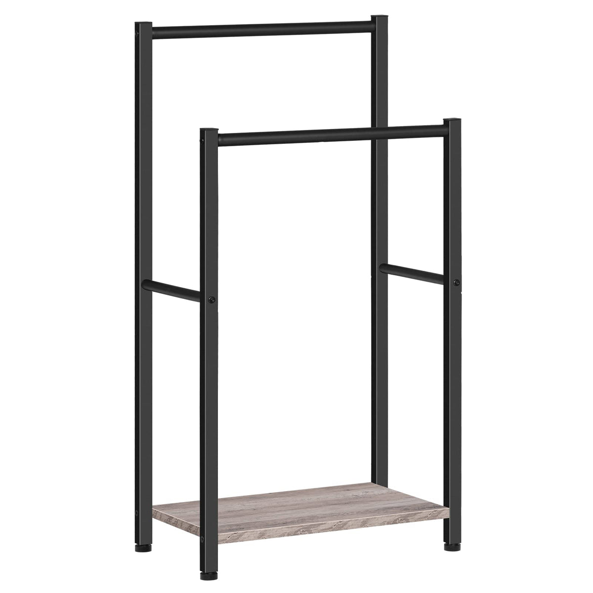 Hoobro Freestanding Towel Rack, 2 Tier Blanket Ladder Holder For Bathroom, 16.5'' L X 9.4'' W X 31.5'' H, Blanket Rack, Industri
