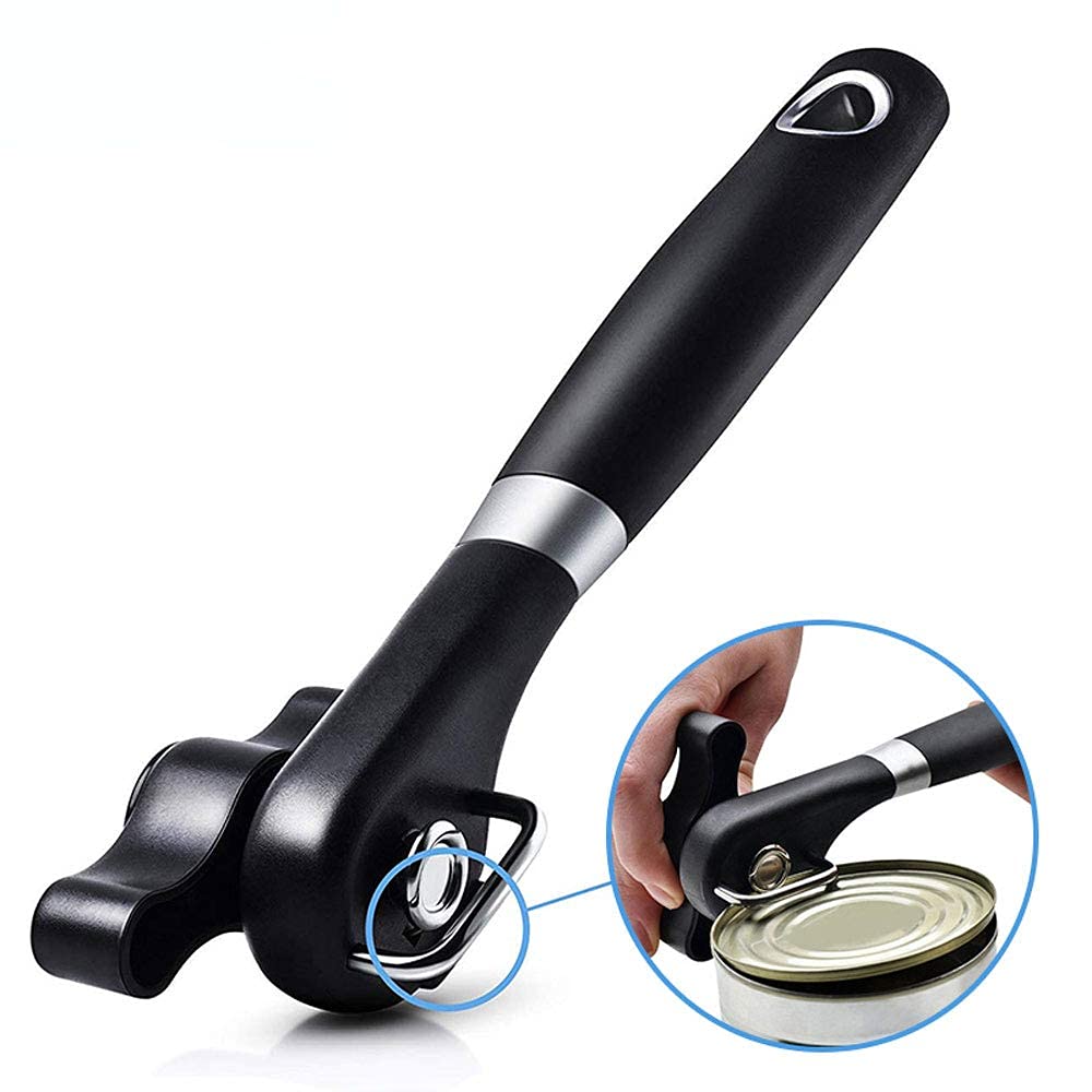 Can Opener Smooth Edge Manual, Can Opener Handheld, No Sharp Edges With Soft Grips, Food Grade Stainless Steel Cutting Can Opene