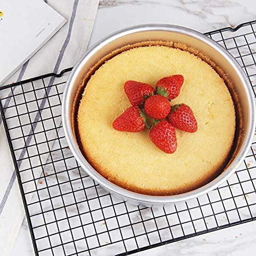 Flunyina 4-Inch Aluminium Round Cake Pan Chiffon Cake Mold Baking Mould With Removable Bottom, Set Of 8