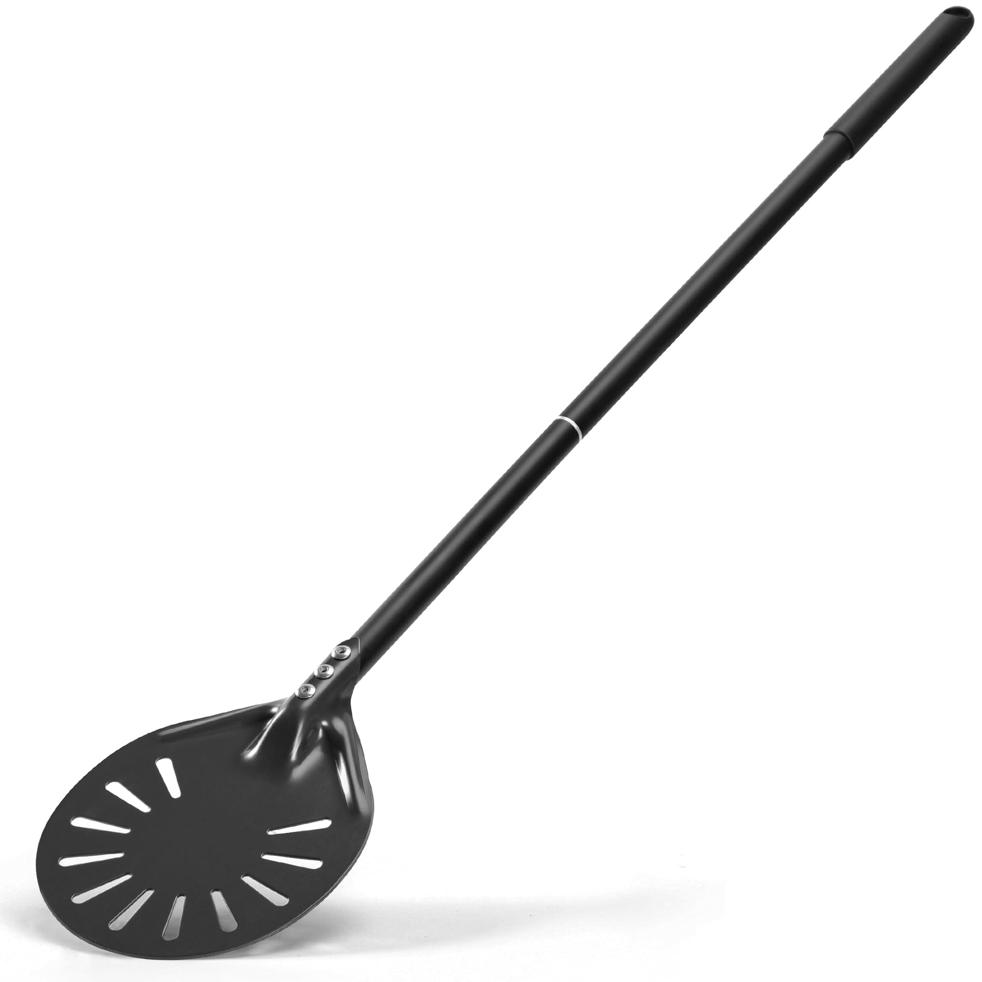 6    Pizza Turning Peel - Extra Long Handle Pizza Turner - Restaurant-Grade Aluminum Perforated Pizza Peel Lightweight Metal Out
