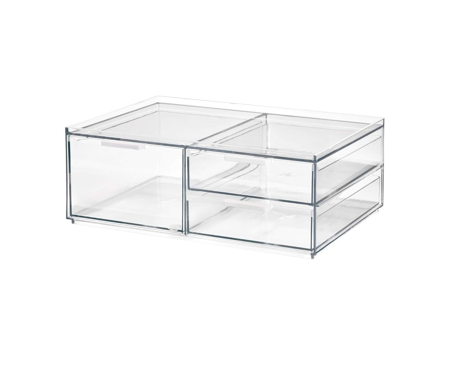 Idesign The Sarah Tanno Collection Wide Plastic Cosmetic Drawer Organizer, Clear