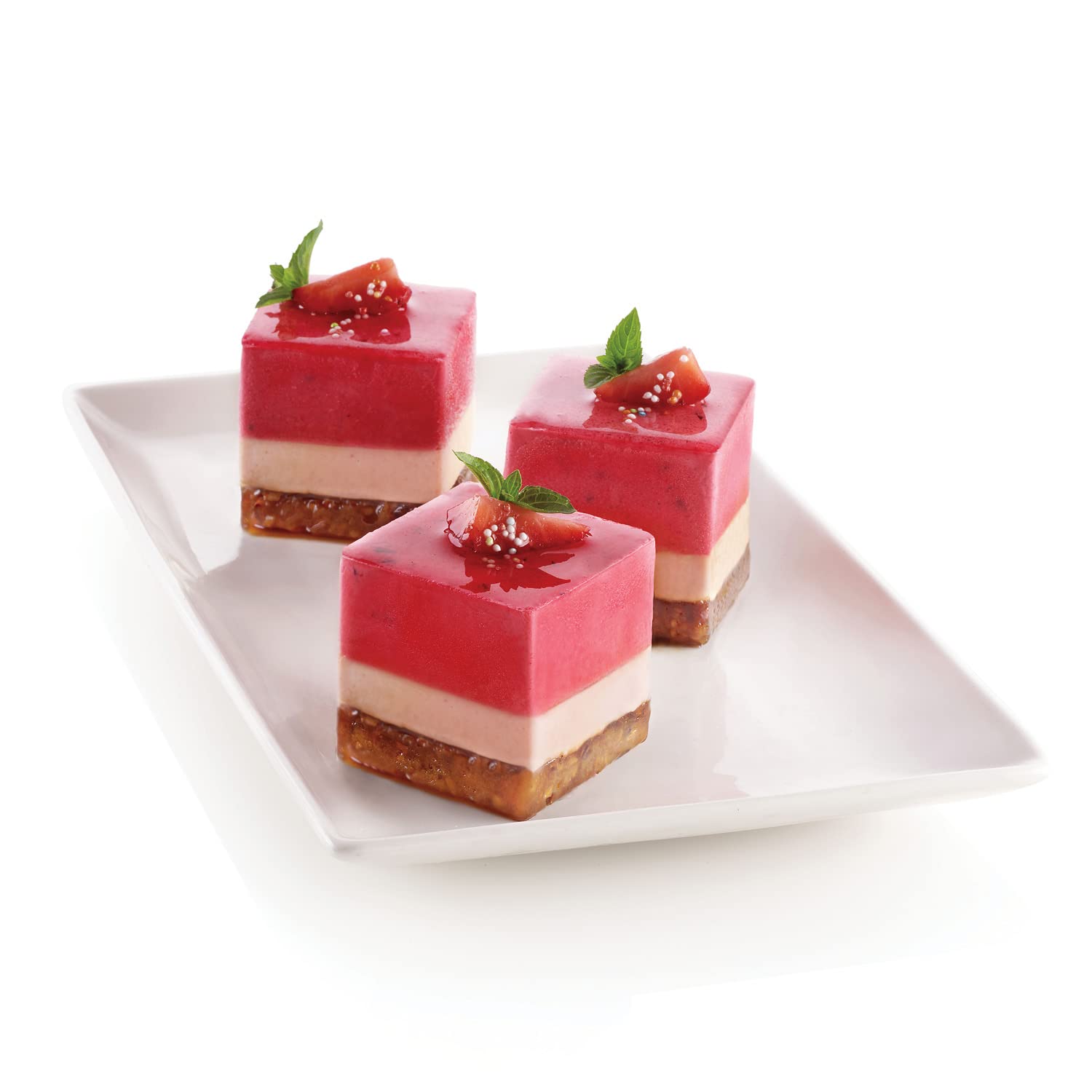Silikomart Silicone Cube Cake Mould  50 x 50mm  Terracotta