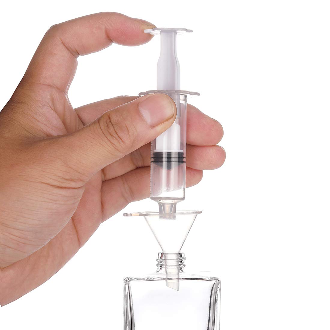 6 Pack 30Ml / 1 Oz Transparent Refillable Perfume Bottle, Portable Square Empty Glass Perfume Atomizer Bottle Spray Applicator W