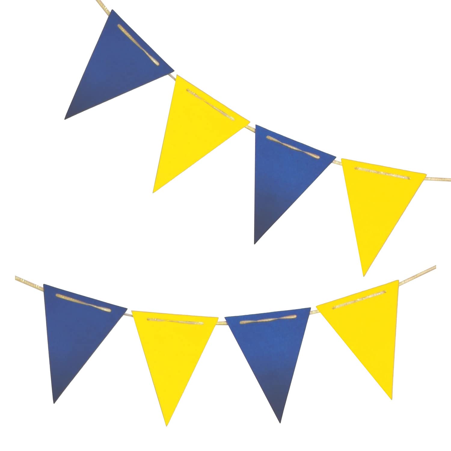 Yellow and Blue Pennant Banner,Blue and Yellow Vintage Double Sided Triangle Flag,for Party Decoration,Pack of 30pcs Triangle Fl