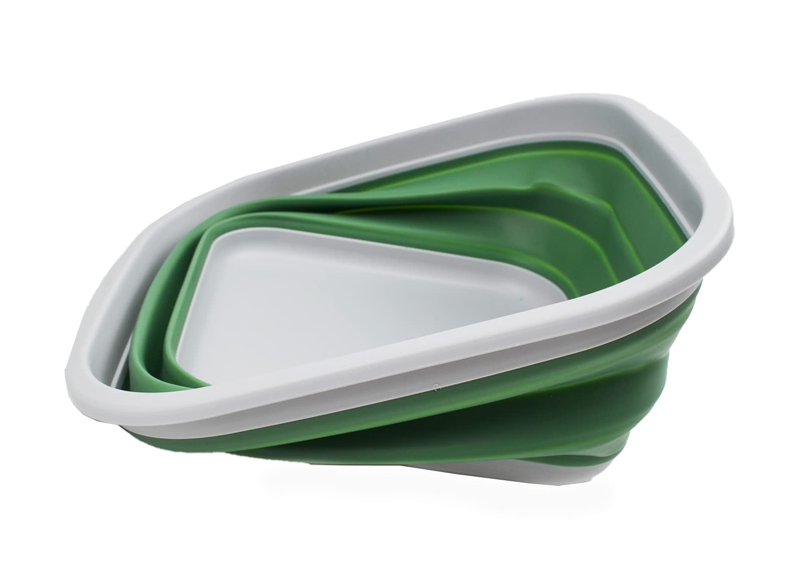 SAMMART 55L (14 gallons) collapsible Tub - Foldable Dish Tub - Portable Washing Basin - Space Saving Plastic Washtub (greyDark Sea green  1)