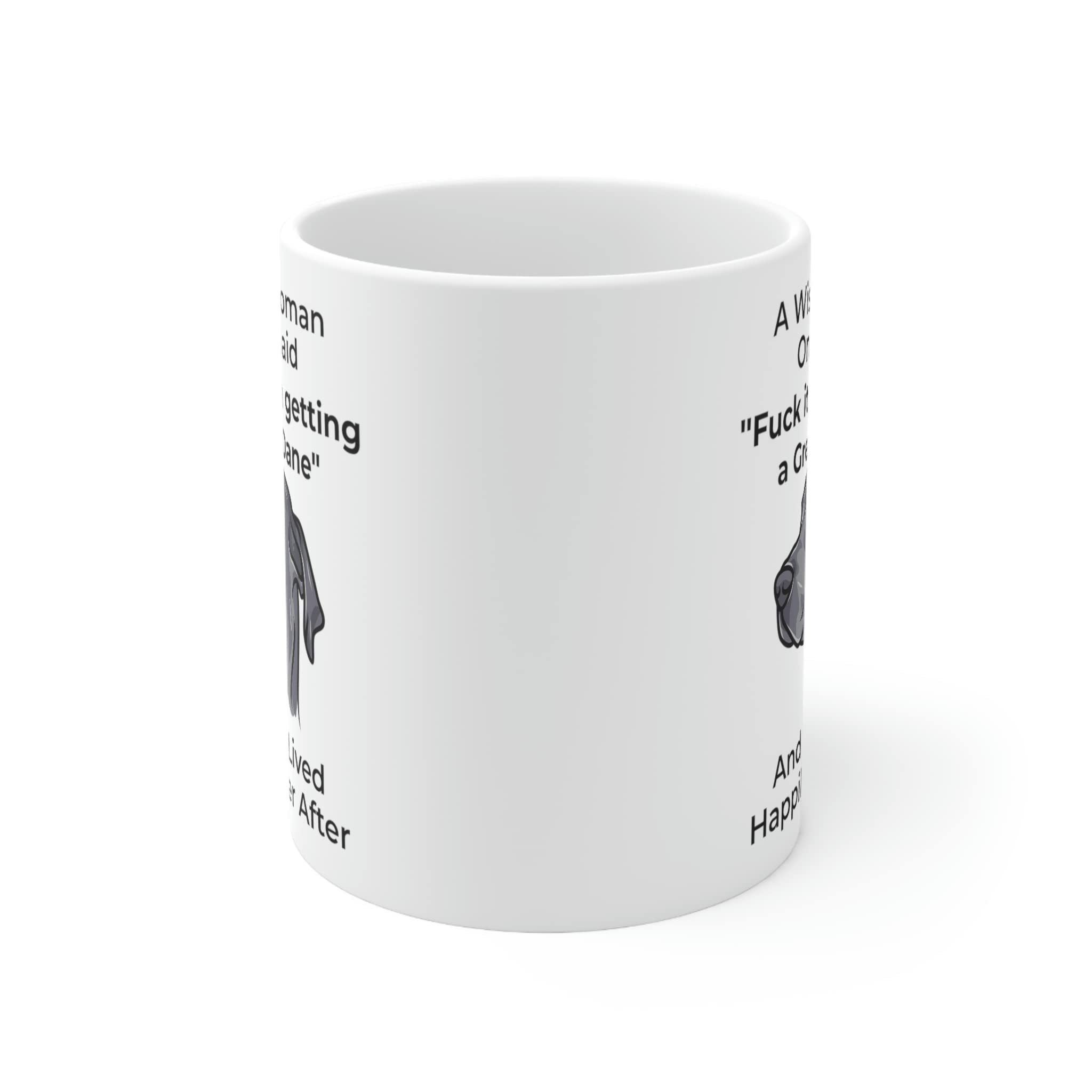 Funny Blue Great Dane Dog Mom Gifts For Women Puppy Lovers Mother 'S Day 2024 A Wise Woman Once Said Coffee Mug With Fun Quotes