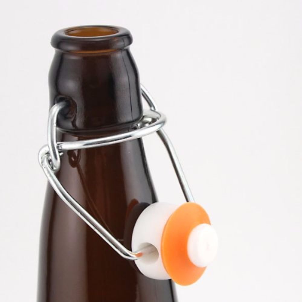ezcap EZ Cap Bottles - 16 oz Amber Swing Top - Model B350 - Qty 12