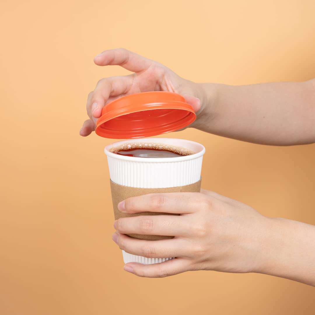 Restaurantware Lids Only: Restpresso 3.6 Inch Coffee Cup Lids 500 Disposable Coffee Lids - Fits 8 12 16 And 20 Ounce Cups Leakpr