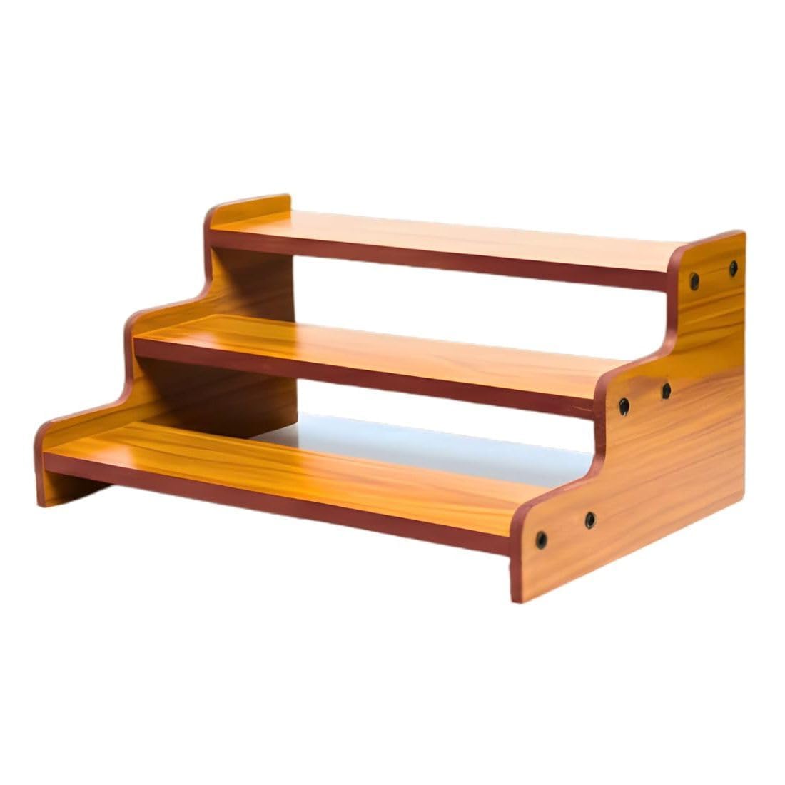 Anaya Handicrafts 3Tier Bamboo Spice Rack Organizer | Wooden Step Masala Stand For Kitchen Countertop | SpaceSaving Storage Fo