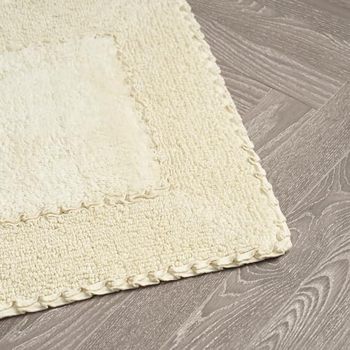 Laura Ashley Ruffle Border 100% Cotton Bath Rug, Yellow, 20''X 34''