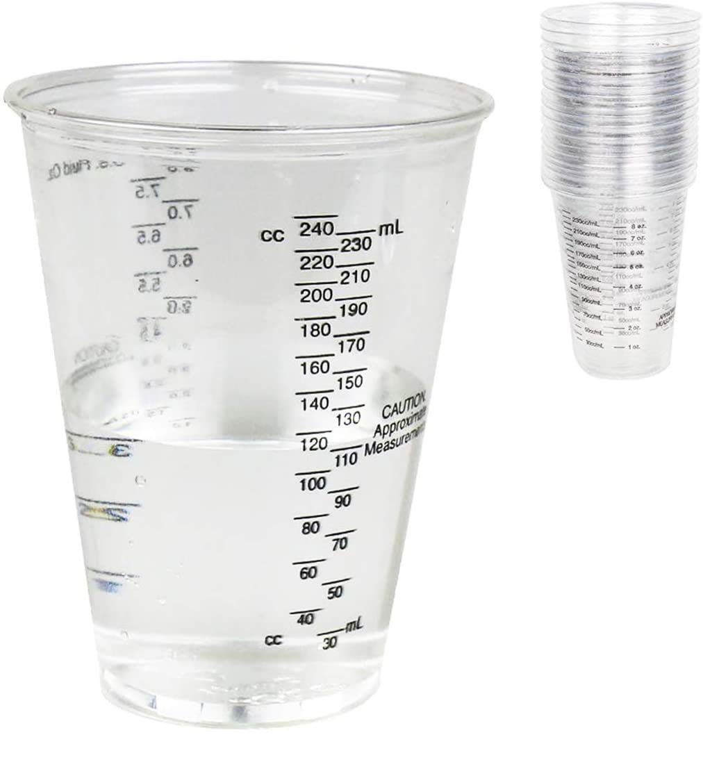 CANOPUS Measuring Cups, Mixing Cups for Epoxy and Resin, Graduated Paint Mixing Cups, Disposable Plastic Mixing Cups for Automot