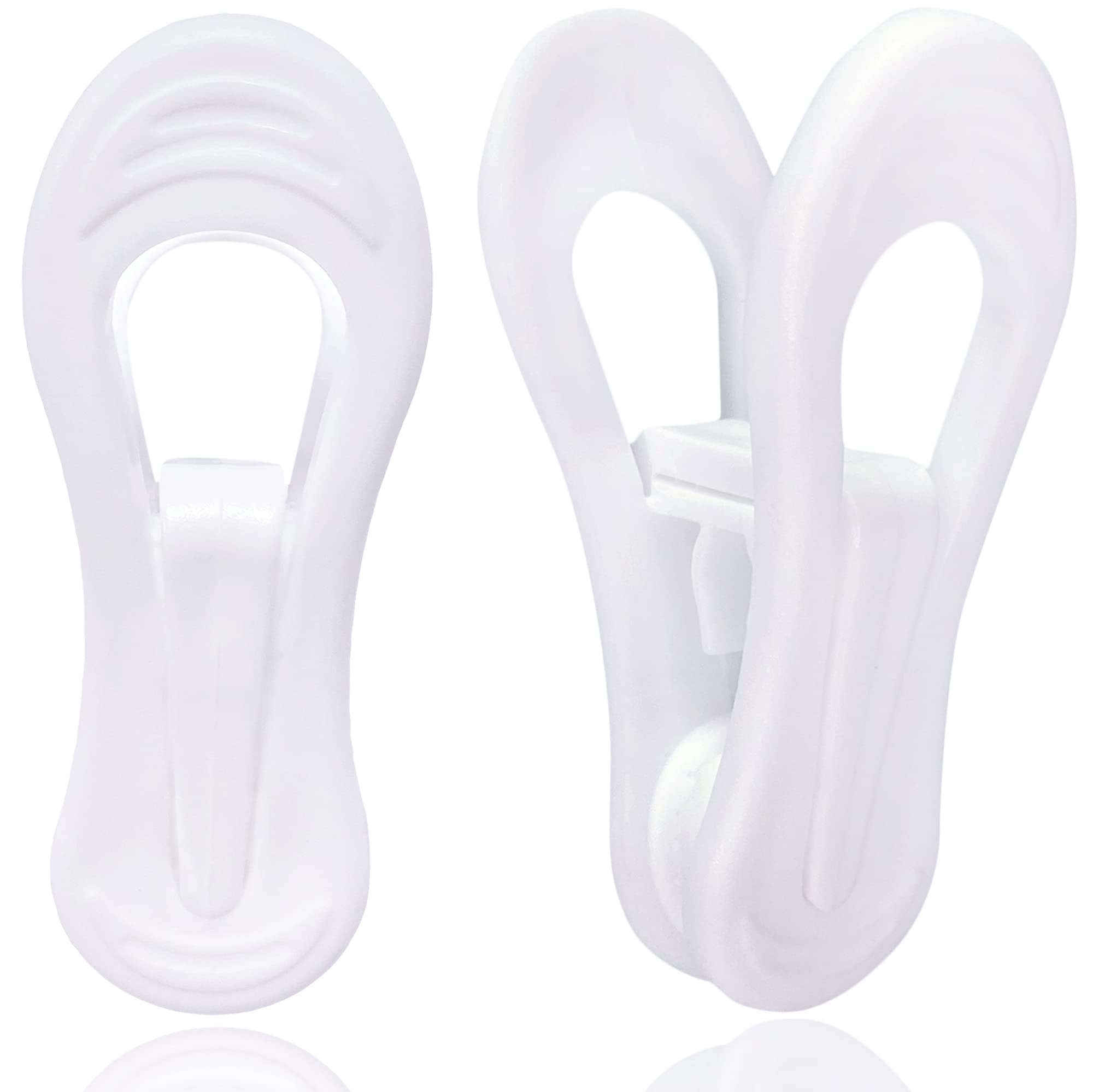 Tofiigrem White Hanger Clips For Plastic Hangers 60 Pack, Multi-Purpose Plastic Clips Easily Add On Clothes Skirt Hangers, Stron