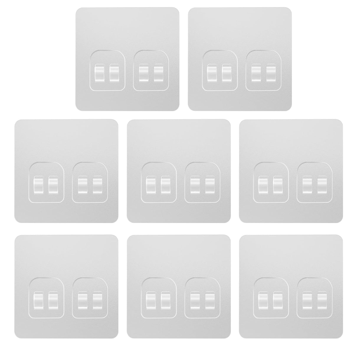Lsnisni 8 Pack Shower Caddy Adhesive Replacement, Strong Adhesive Double Hooks For Shower Shelf, Waterproof Shower Adhesive Hook