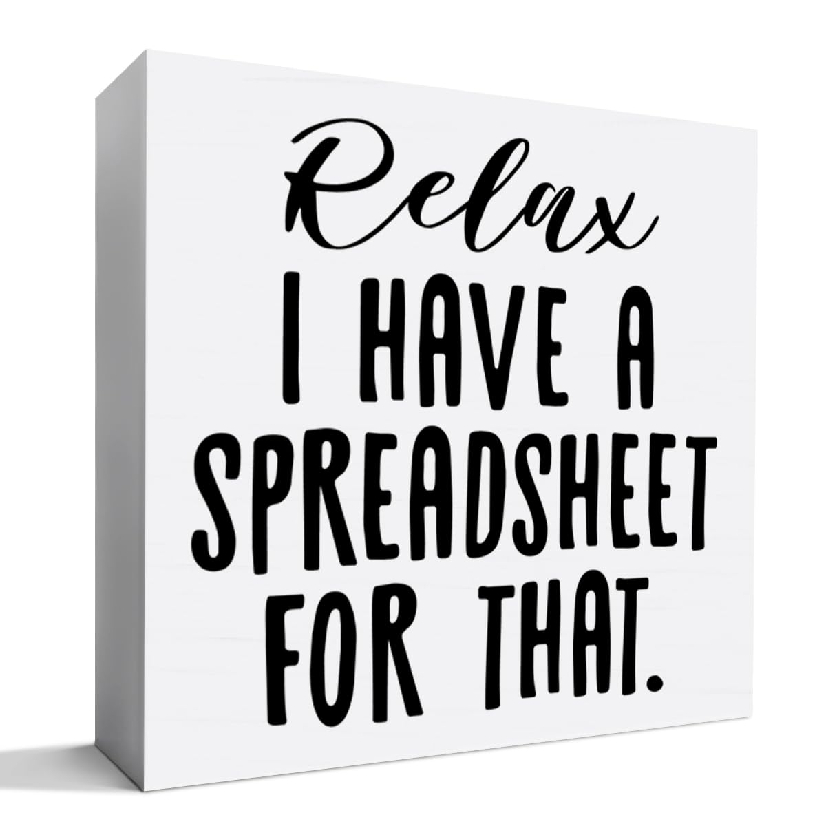 Funny Office Desk Decor Wooden Sign, Funny Office Decoration for Work Women Men, Gifts for Coworker Colleague Accountant Finance