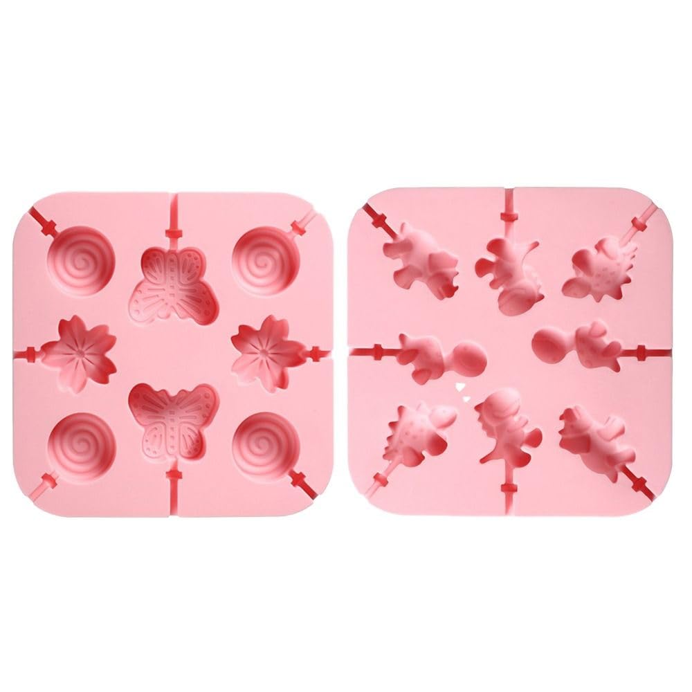 Silicone Lollipop Molds, Cute Animal Fruit Flower Shape Lollipop Molds, Round Chocolate Hard Candy Molds, Ice Molds, Great For L