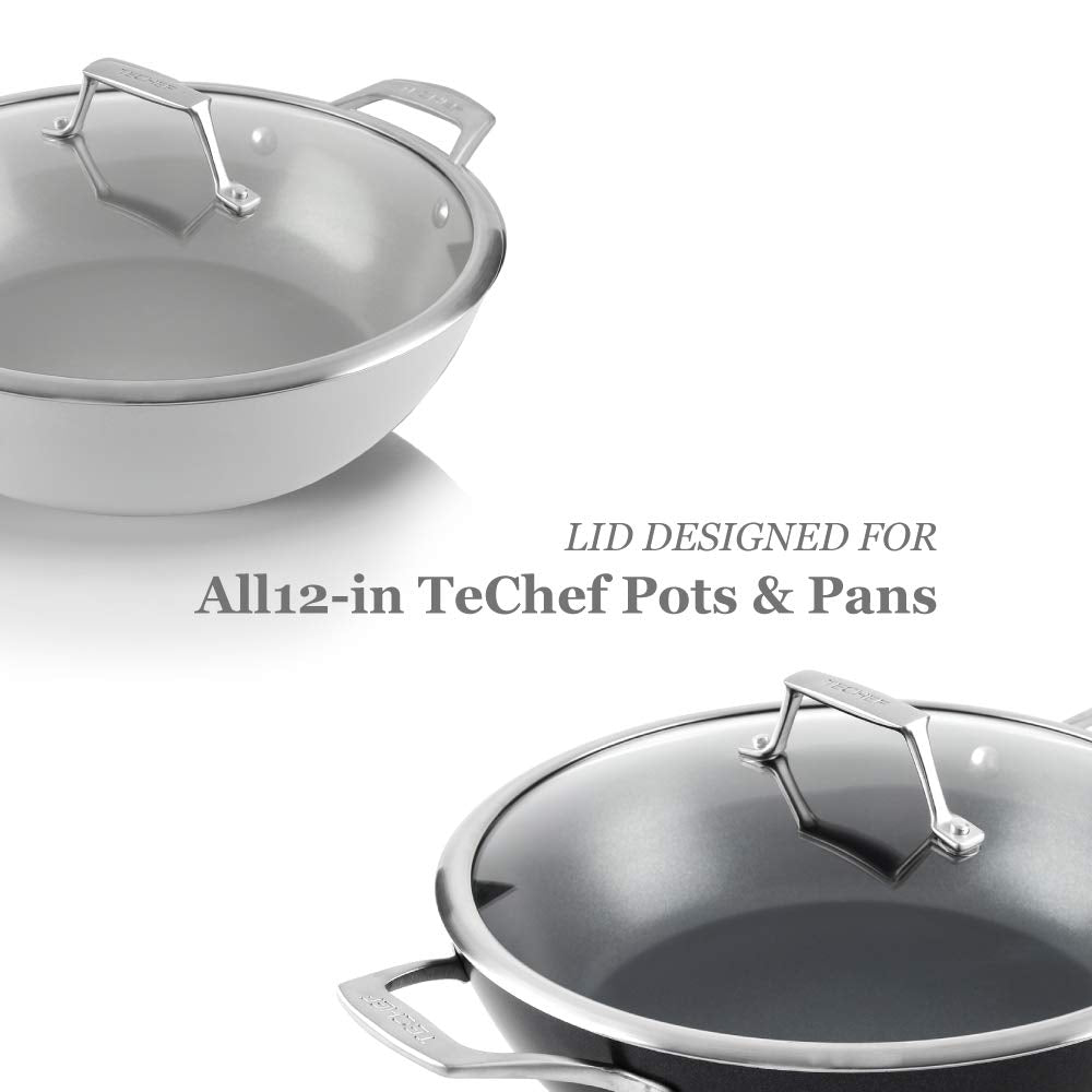 Techef - Tempered Glass Lid With Stainless Steel Handle, Made In Korea (12-Inch)