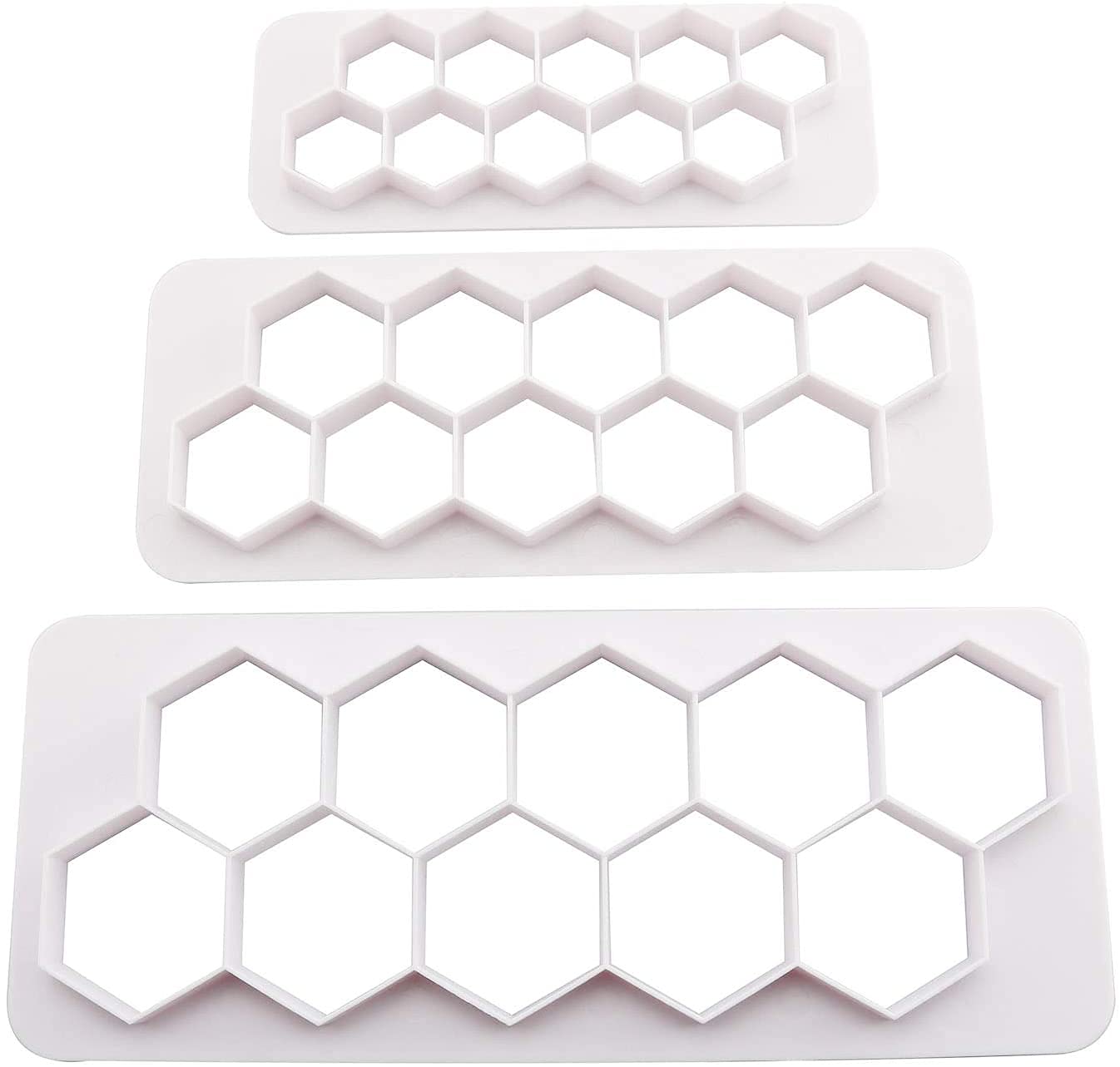 Longdex Hexagon Multi Cutter 3 Sizes White Hexagon Cookie Cutter Football Cake Fondant Cake Diy Decorative Mold