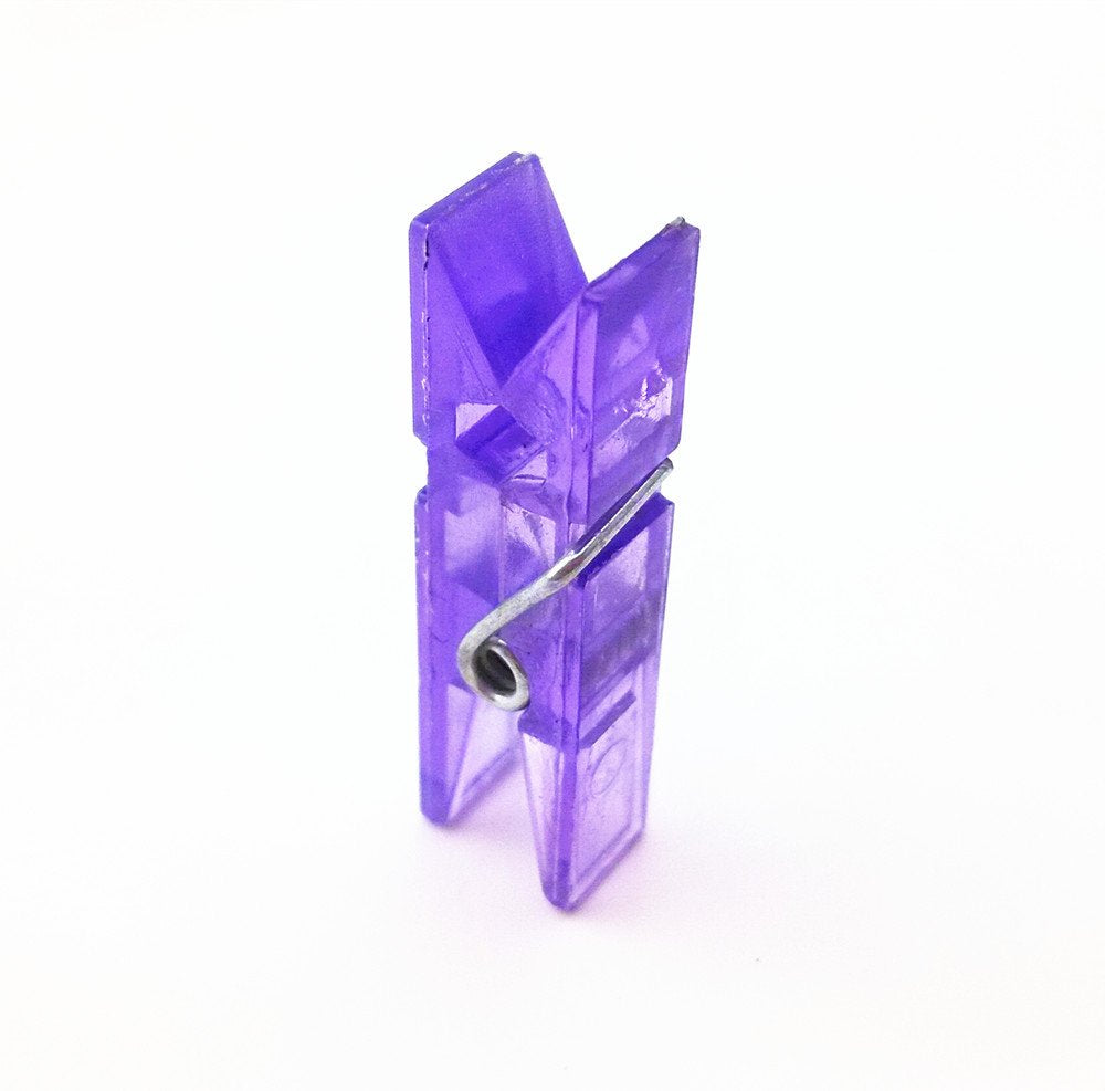 Yueton 50Pcs Mini Colorful Clear Plastic Clothespins Clip, Clothes Line Clips, Clothesline Utility Clips