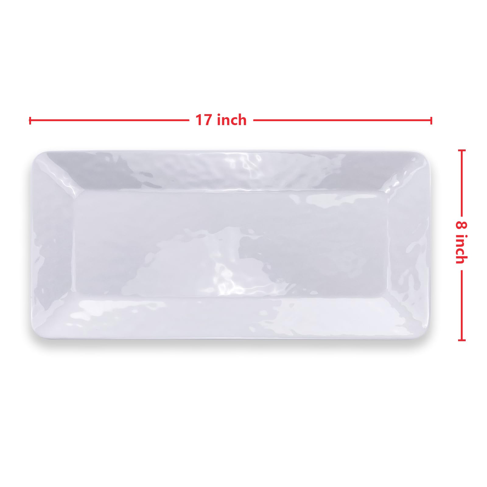 Yalin Rectangle Large Serving Platter, 17 Inch Melamine Serving Tray, Great For Restaurant, Steak, Salad And Everyday, Set Of 2