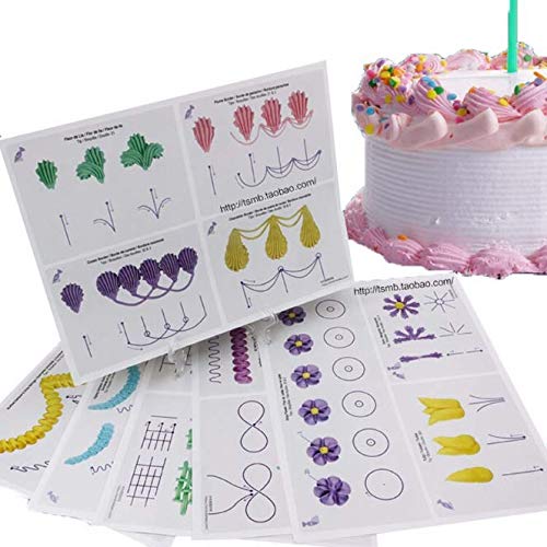Kddom 23 Sheets/Set Cake Decorating Practice Board Cream Decorating Drawings