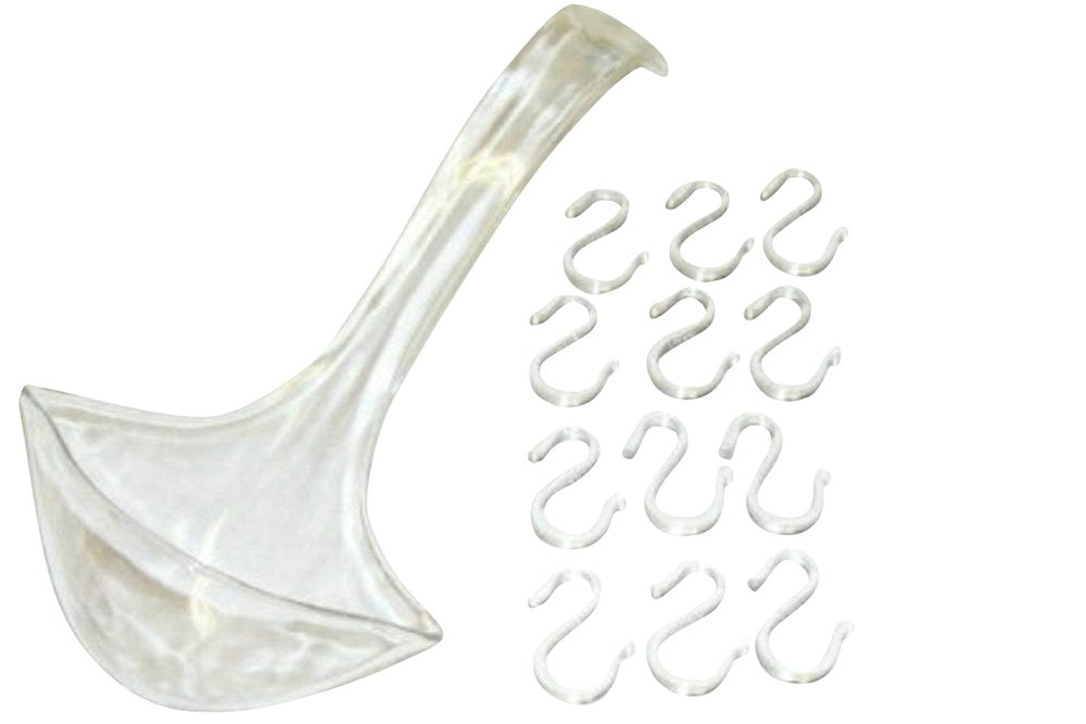 Punch Bowl Ladle Clear 11.5 Plastic & 12 Clear Punch Cup Hooks