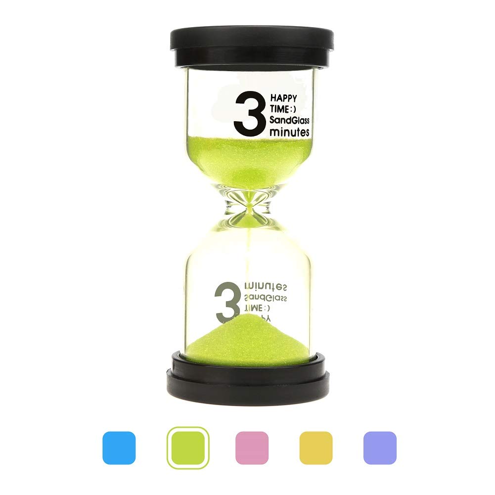 Veoley 3 Minutes Sand Timer Hourglass Sandglass Sand Clock For Games Classes Toothbrushing Workout - Green