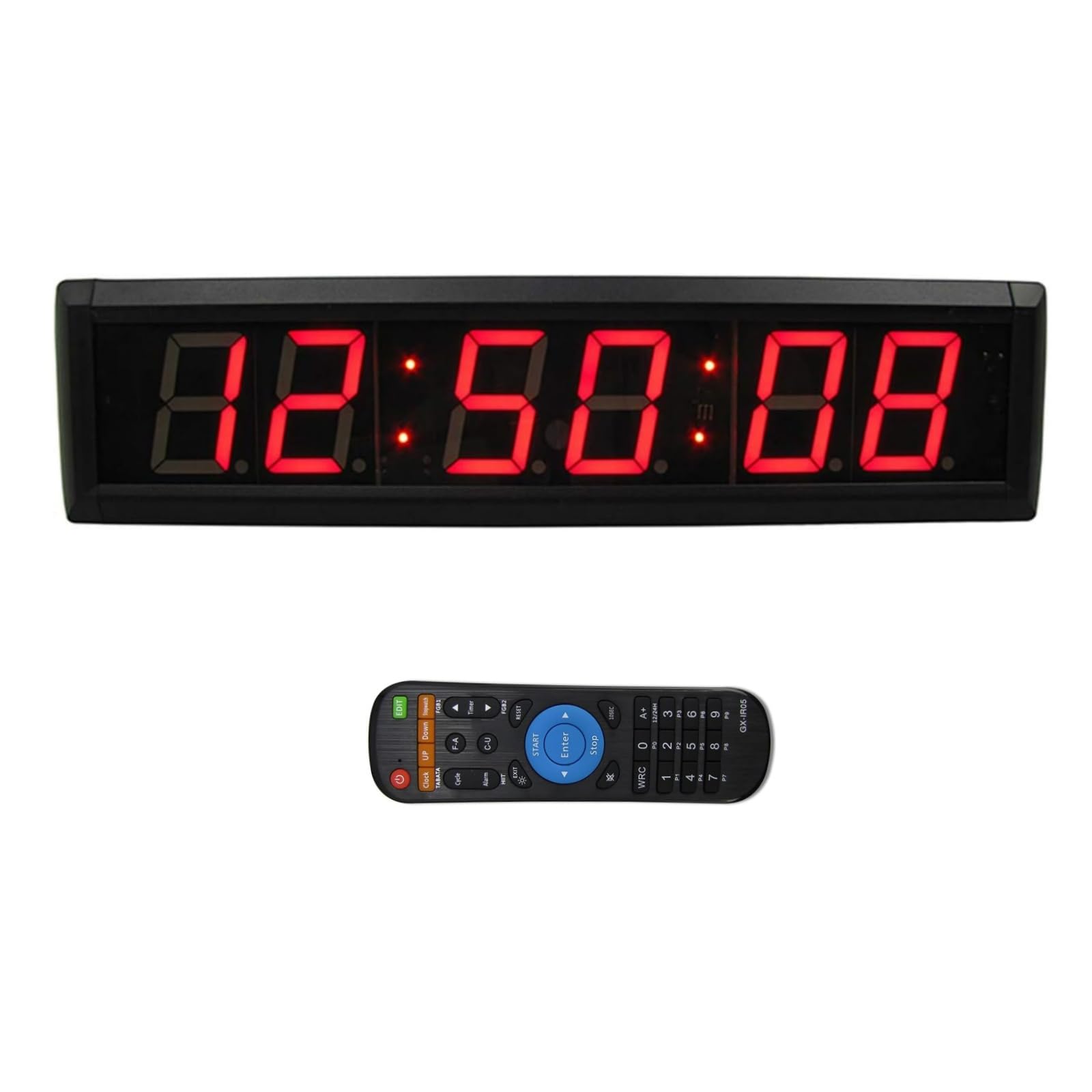 GAN XIN Large Digital Wall Clock with Remote Control, LED Stopwatch Timer, Countdown,Count Up, 12/24 Hour Switchable Time Clock 