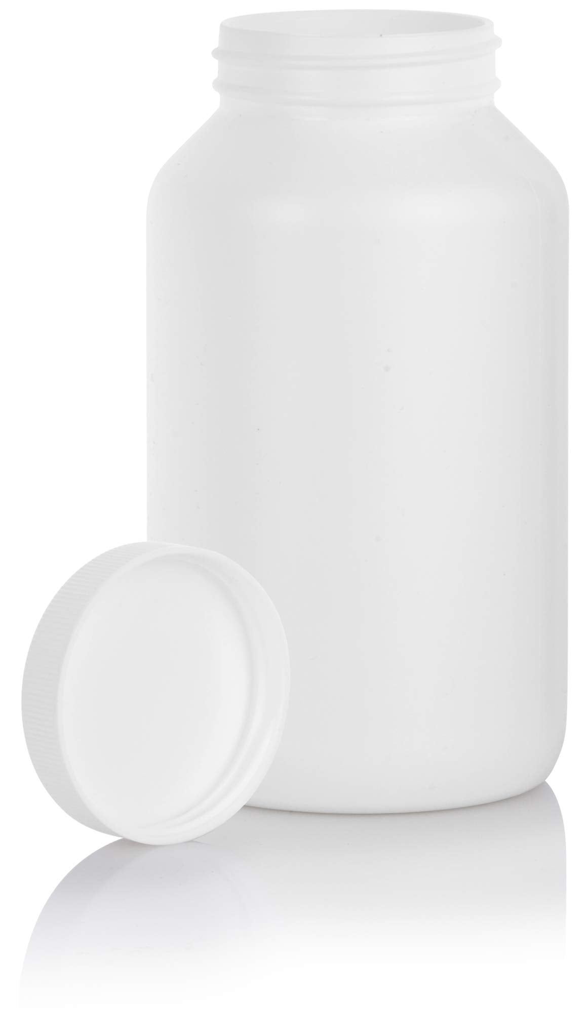 Juvitus 17 Oz White Plastic Hdpe Packer Bottle With White Ribbed Lid (3 Pack)