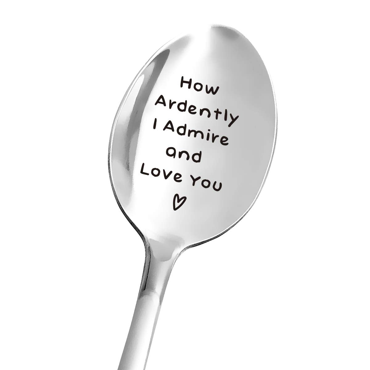 Jane Austen Gifts For Women Men - Funny Coffee Spoon Engraved Stainless Steel - How Ardently I Admire And Love You Spoon Gift Fo