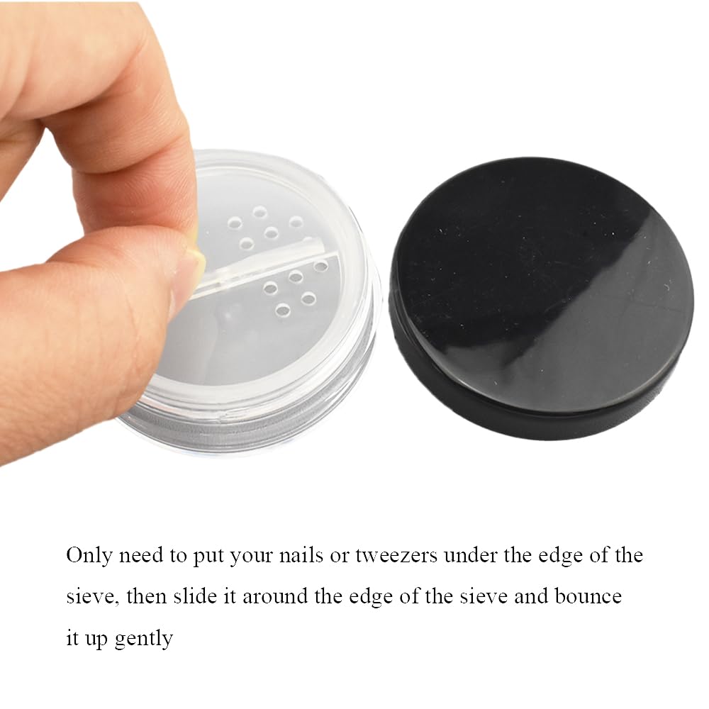 Hahiyo 1Pcs 10Ml/0.34Oz Plastic Empty Travel Powder Container Small Loose Powder Compact Case Makeup Cosmetic Jar Refillable Pow