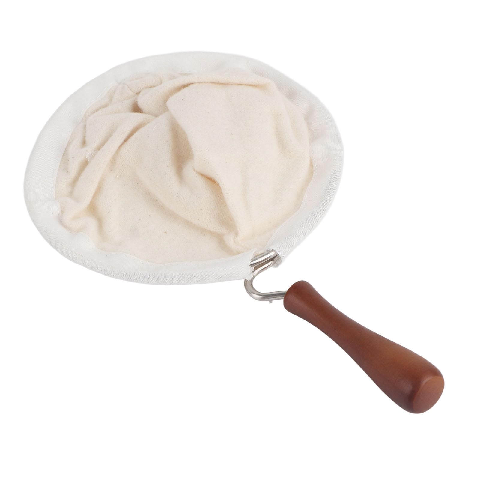 (Pack Of 1) Coffee Filters For Percolator Flannel Cloth Percolator Washable Coffee Strainer With Wooden Handle Tool(Large)