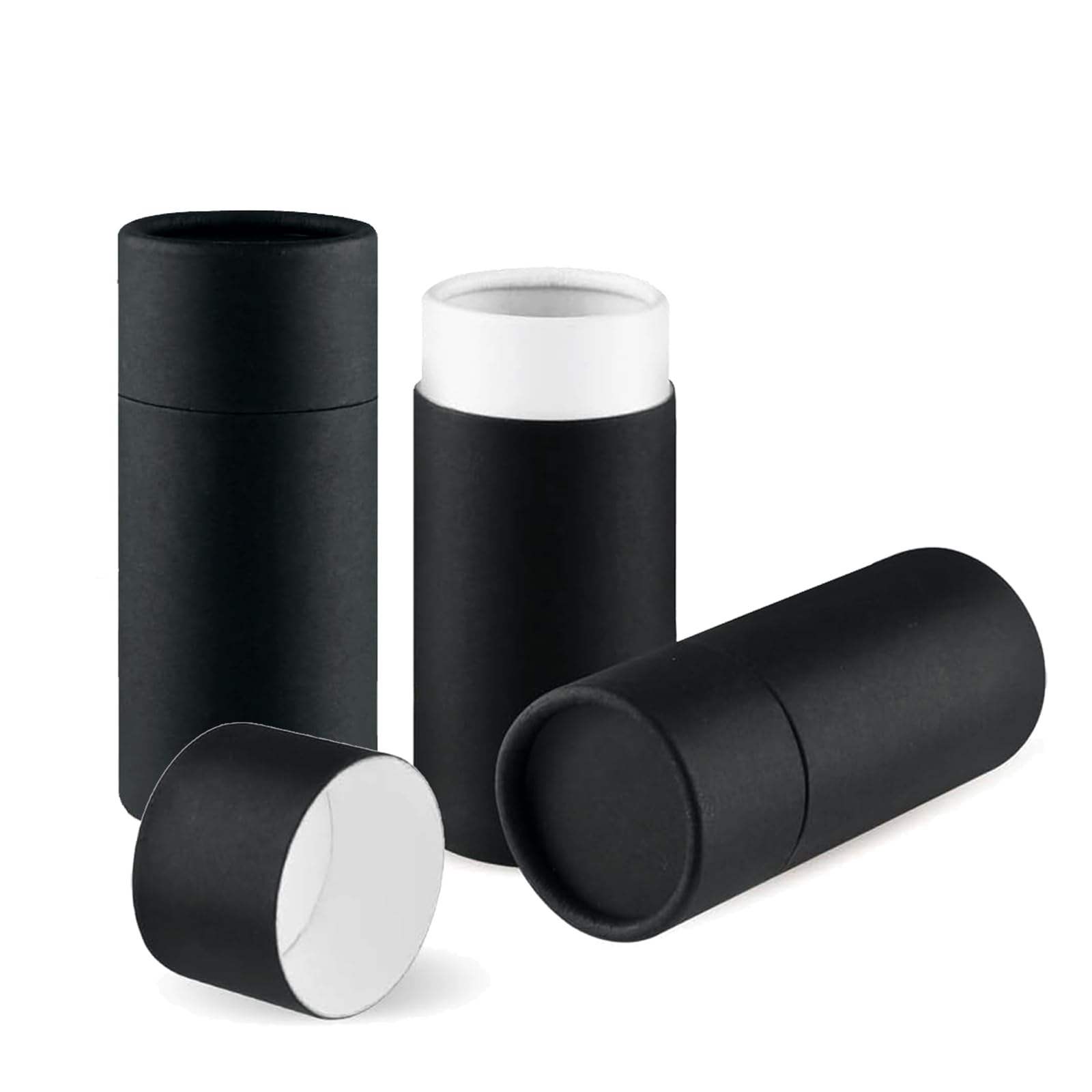 10 Pieces Empty 50ml Kraft Paper Tubes with Lids Round Paperboard Essential Oil Bottle Packaging Box Kraft Paper Jar Tube for Es