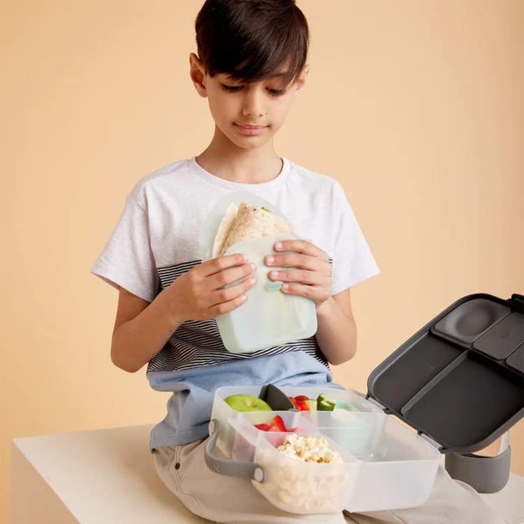 B.Box New Silicone Sandwich Pocket | Reusable Silicone Pouch, Bento Box Divider | Fits In Lunch Box | Microwave, Freezer & Dishw