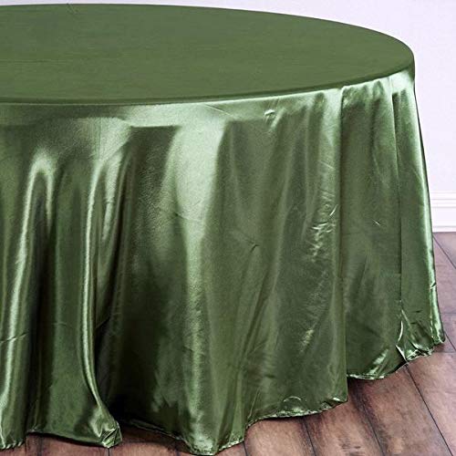 Balsacircle 108-Inch Willow Green Round Satin Tablecloth Table Cover Linens For Wedding Party Catering Kitchen Dining Events Kit