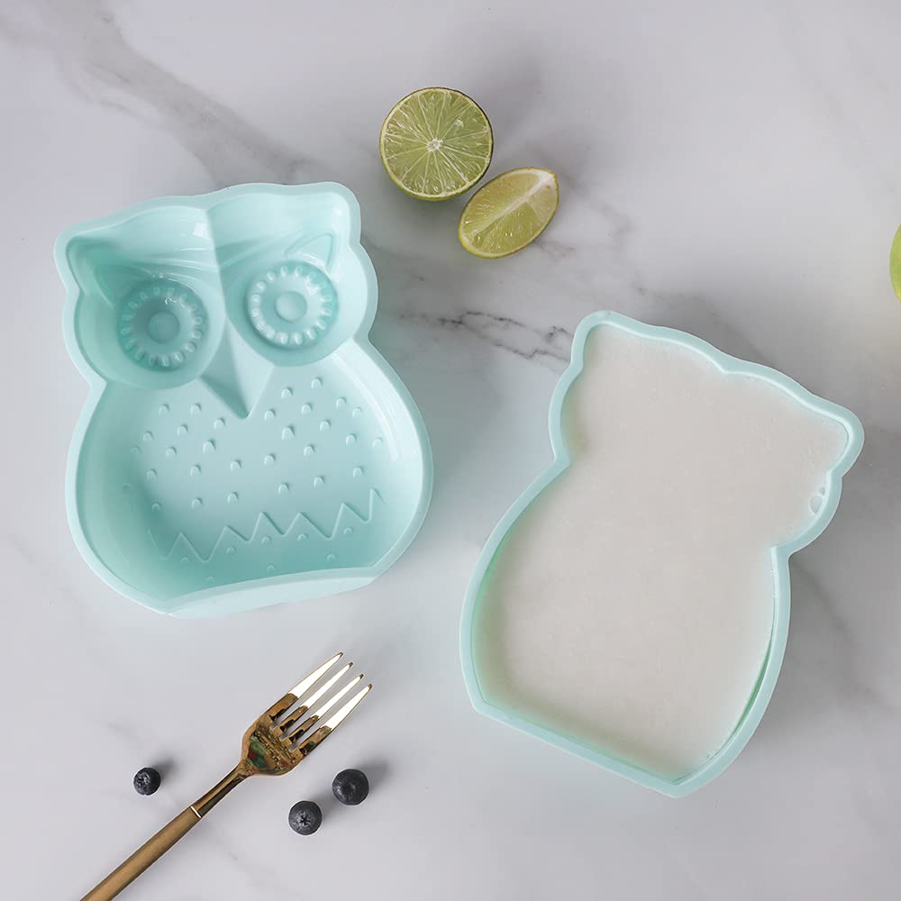 3D Owl Cake Pan, Silicone Owl Mold, Animal Molds, Resin Molds Silicone, Oven Safe Large 7X6 Inches